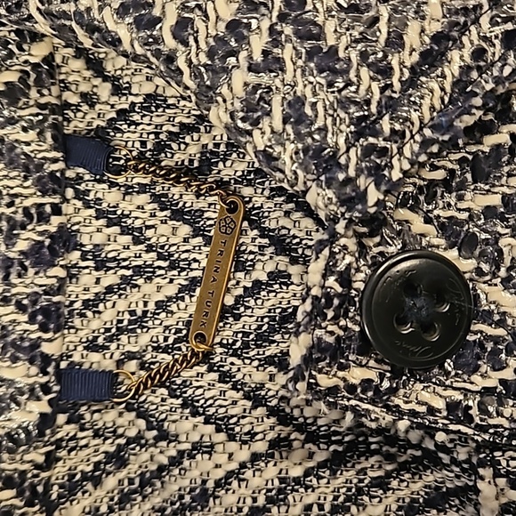 💕TRINA TURK💕 Denali Coat ~ Indigo Chevron Print with Clear Laminate 4 NWT - Picture 12 of 15